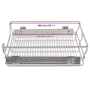 vidaXL Built-In Drawer Basket Pull-Out 2 pcs Silver 600 mm