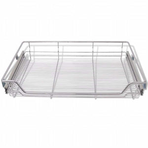vidaXL Built-in Drawer Basket Pull-Out 2 pcs Silver 800 mm