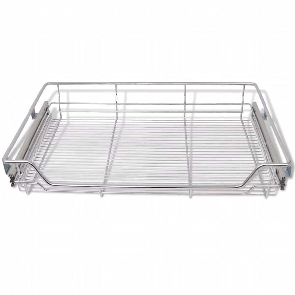 vidaXL Built-in Drawer Basket Pull-Out 2 pcs Silver 800 mm