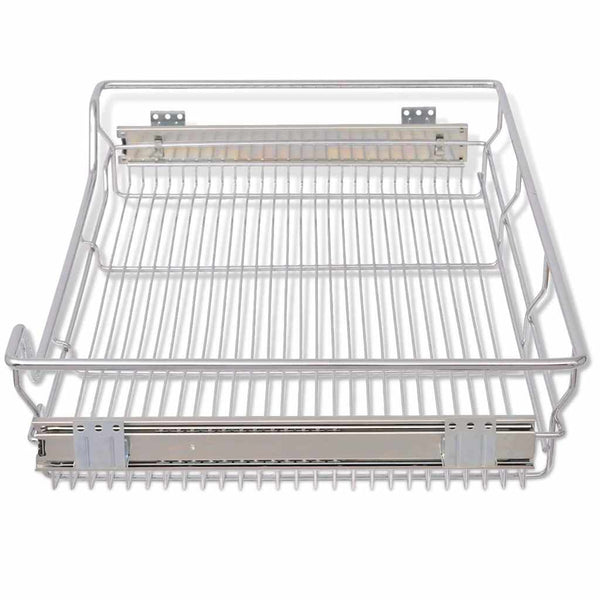 vidaXL Built-in Drawer Basket Pull-Out 2 pcs Silver 800 mm