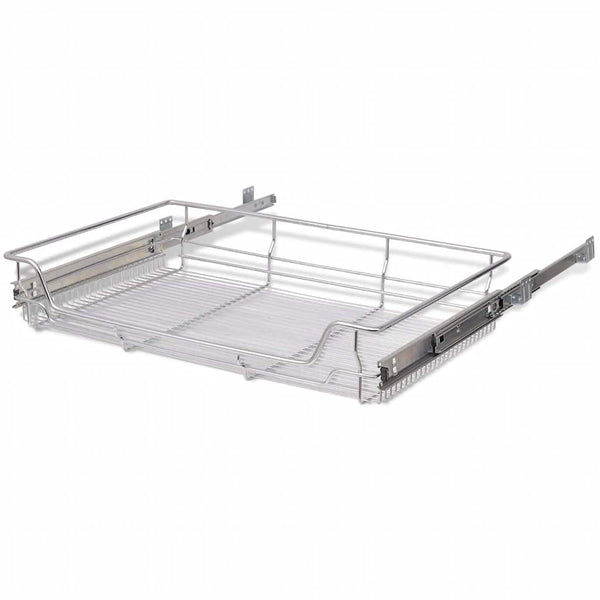 vidaXL Built-in Drawer Basket Pull-Out 2 pcs Silver 800 mm