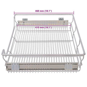 vidaXL Built-in Drawer Basket Pull-Out 2 pcs Silver 800 mm