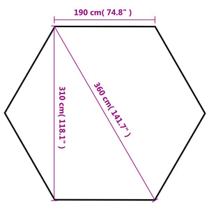 vidaXL Hexagonal Pop-Up Gazebo with 6 Sidewalls Grey 3.6x3.1 m
