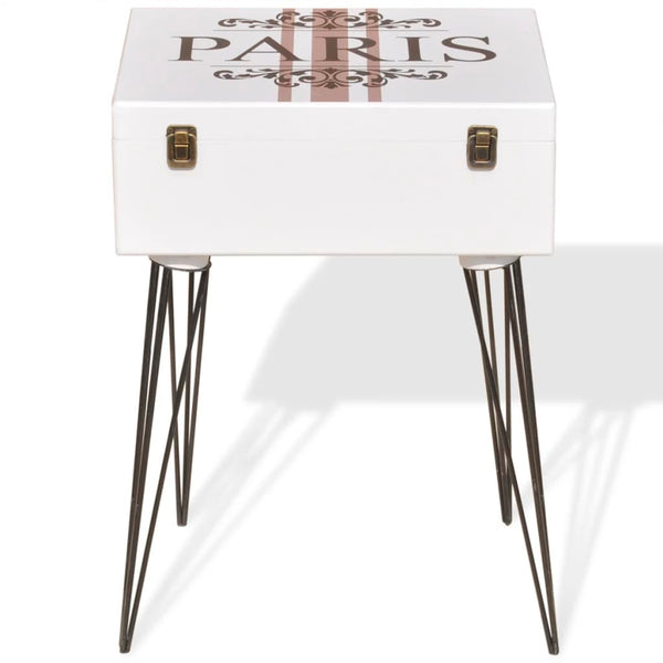vidaXL Side Table 40x30x57 cm White
