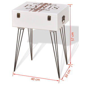 vidaXL Side Table 40x30x57 cm White