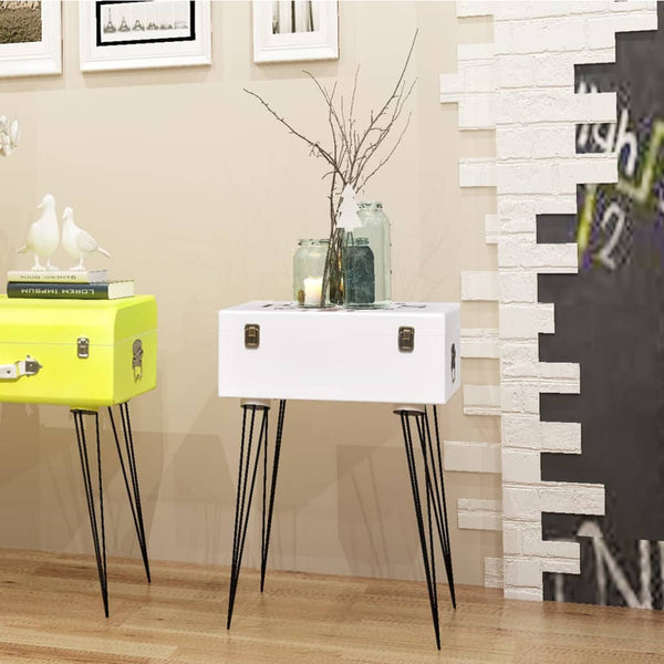 vidaXL Side Table 40x30x57 cm White