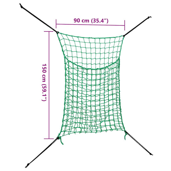 vidaXL Hay Nets 2 pcs Rectangular 0.9x1.5 m PP