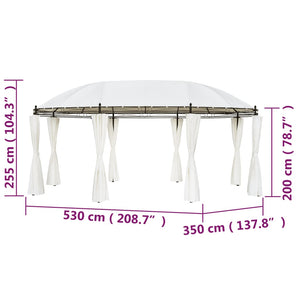 vidaXL Garden Gazebo Cream White 530x350x265 cm
