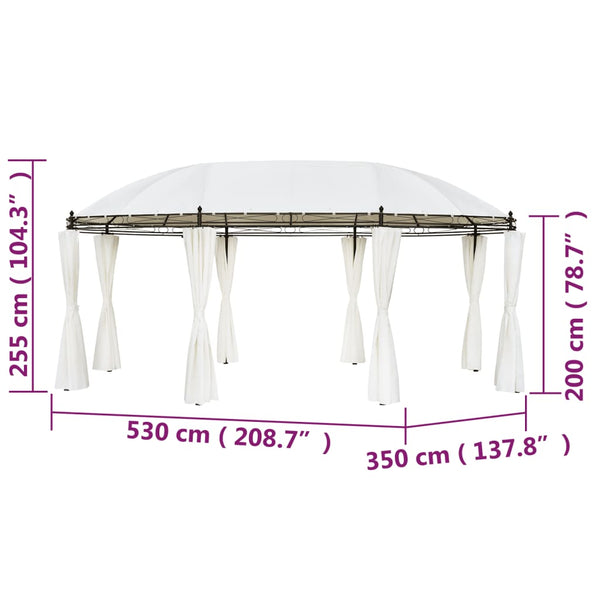 vidaXL Garden Gazebo Cream White 530x350x265 cm