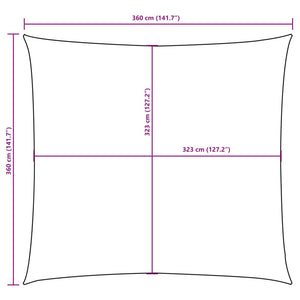 vidaXL Sun Shade Sail Oxford Fabric Square 3.6x3.6 m Cream