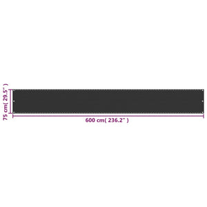 vidaXL Balcony Privacy Screen HDPE 75x600 cm Anthracite