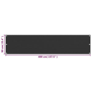 vidaXL HDPE Balcony Screen 90x400 cm Anthracite