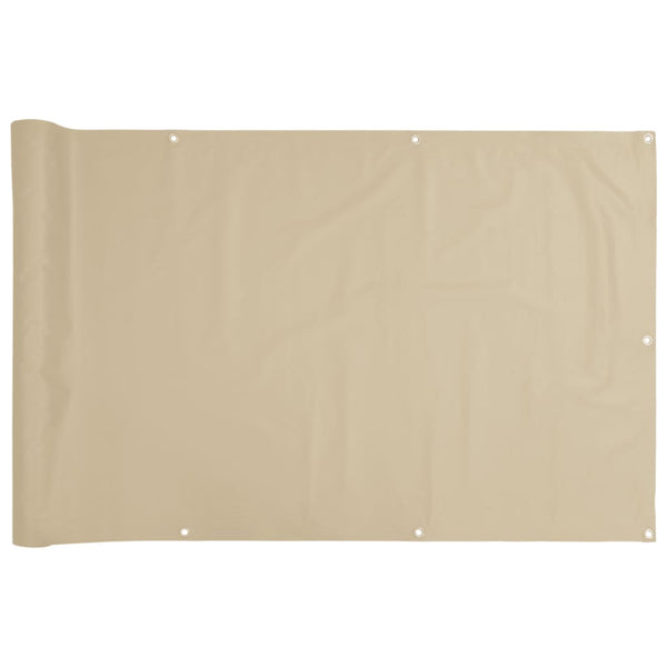vidaXL Balcony Privacy Screen Oxford Fabric 75x600 cm Beige
