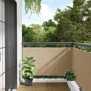 vidaXL Balcony Privacy Screen Oxford Fabric 75x600 cm Beige