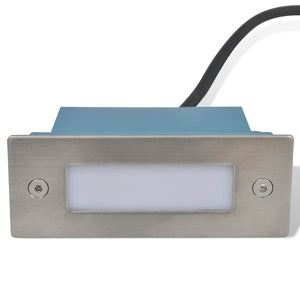 vidaXL LED Recessed Wall Lights for Stairs 6 pcs. 44x111x56 mm