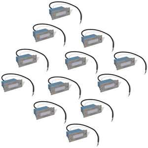 vidaXL LED Recessed Wall Lights for Stairs 12 pcs. 44x111x56 mm