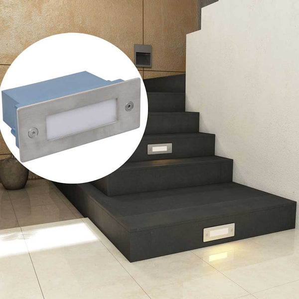 vidaXL LED Recessed Wall Lights for Stairs 12 pcs. 44x111x56 mm