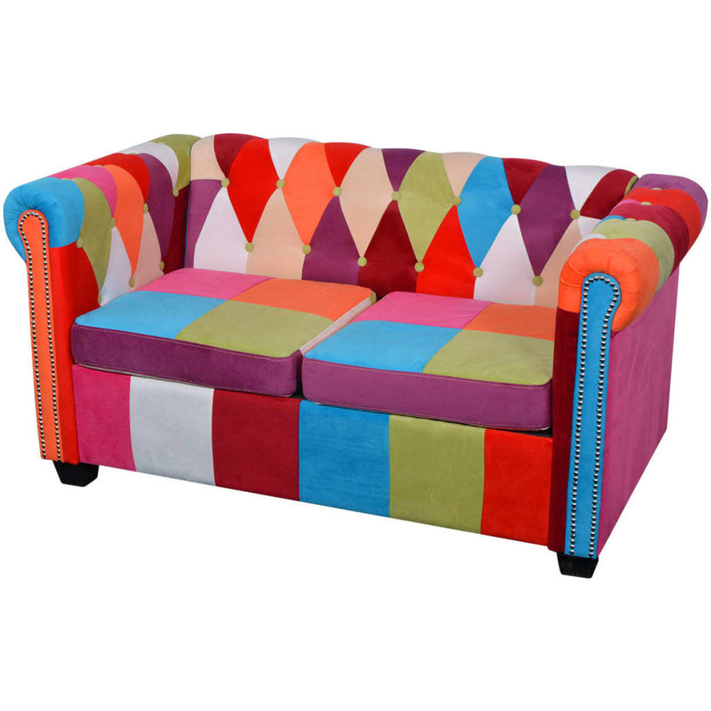 vidaXL Chesterfield 2-Seater Sofa Fabric