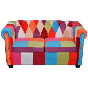 vidaXL Chesterfield 2-Seater Sofa Fabric