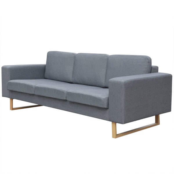 vidaXL 3-Seater Sofa Fabric Light Grey