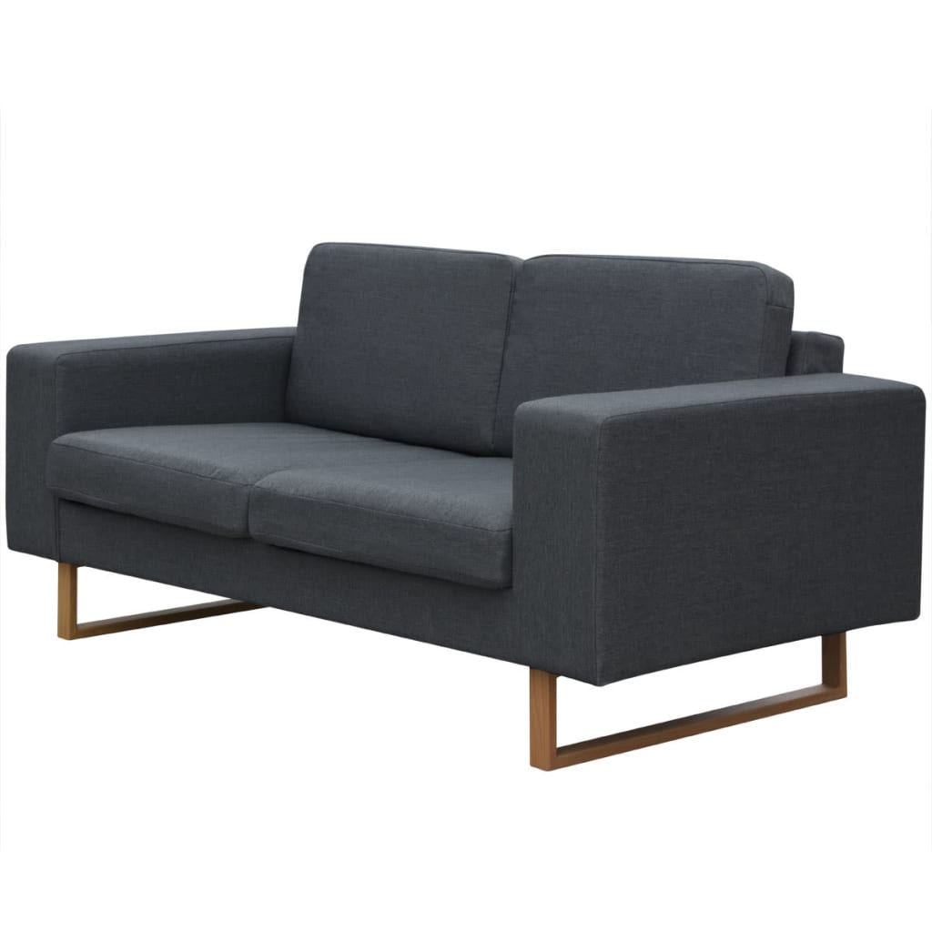 vidaXL 2-Seater Sofa Fabric Dark Grey