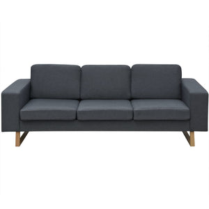 vidaXL 3-Seater Sofa Fabric Dark Grey