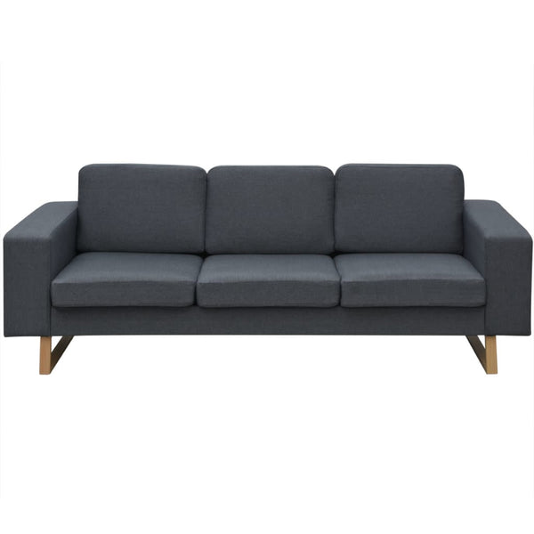 vidaXL 3-Seater Sofa Fabric Dark Grey