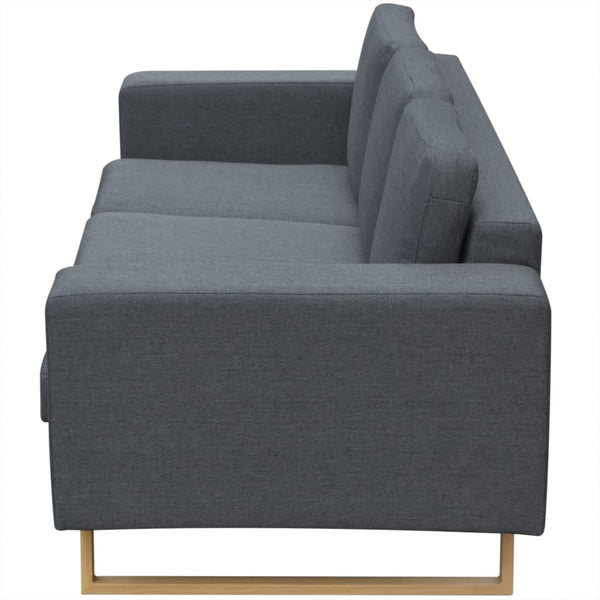 vidaXL 3-Seater Sofa Fabric Dark Grey