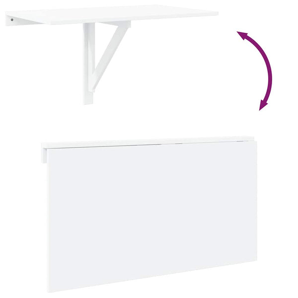vidaXL Wall-Mounted Folding Table White 100x60 cm