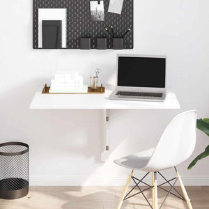 vidaXL Wall-Mounted Folding Table White 100x60 cm