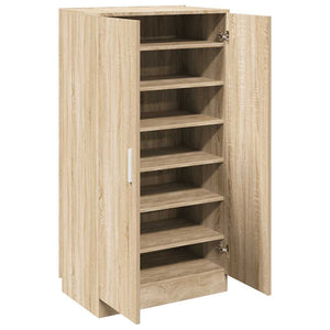 vidaXL Shoe Cabinet with 7 Compartments Oak Look