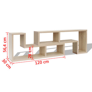 vidaXL Double L-Shaped TV Cabinet Oak