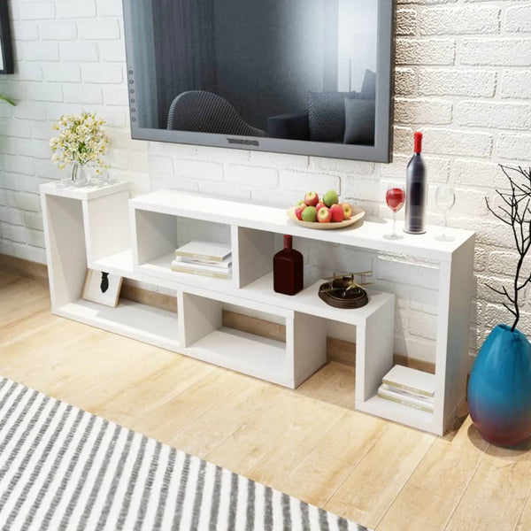 vidaXL Double L-Shaped TV Cabinet White