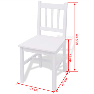 vidaXL 3-Piece Dining Set Pine Wood White