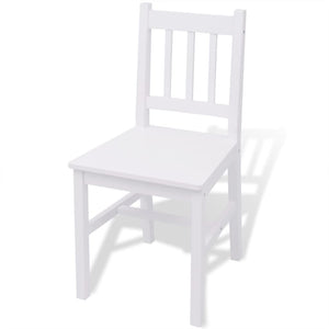 vidaXL Five-Piece Dining Table Set Pine Wood White