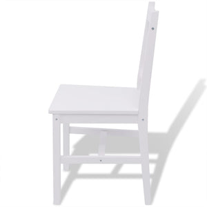 vidaXL Five-Piece Dining Table Set Pine Wood White