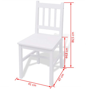 vidaXL Five-Piece Dining Table Set Pine Wood White