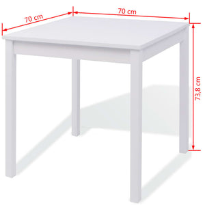 vidaXL Five-Piece Dining Table Set Pine Wood White