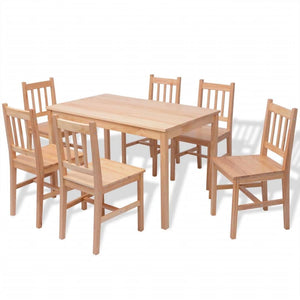 vidaXL Seven-Piece Dining Set Pine Wood