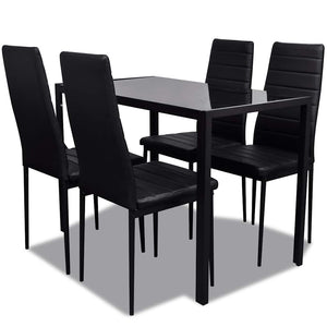 vidaXL 5-Piece Dining Set Black