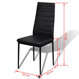 vidaXL 5-Piece Dining Set Black