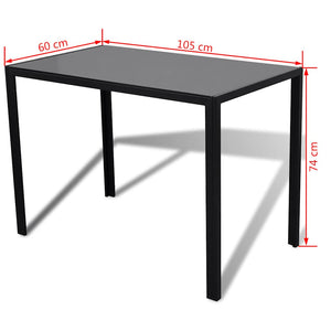 vidaXL 5-Piece Dining Set Black