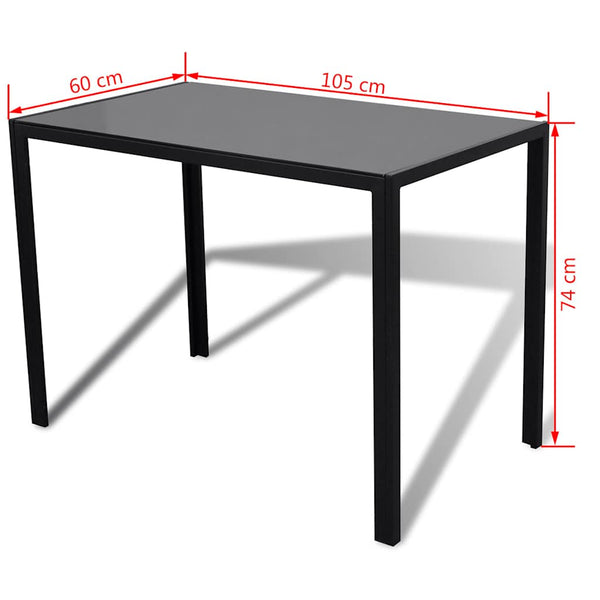 vidaXL 5-Piece Dining Set Black