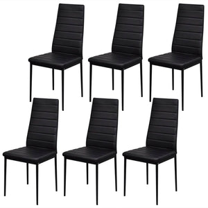 vidaXL 7-Piece Dining Set Black