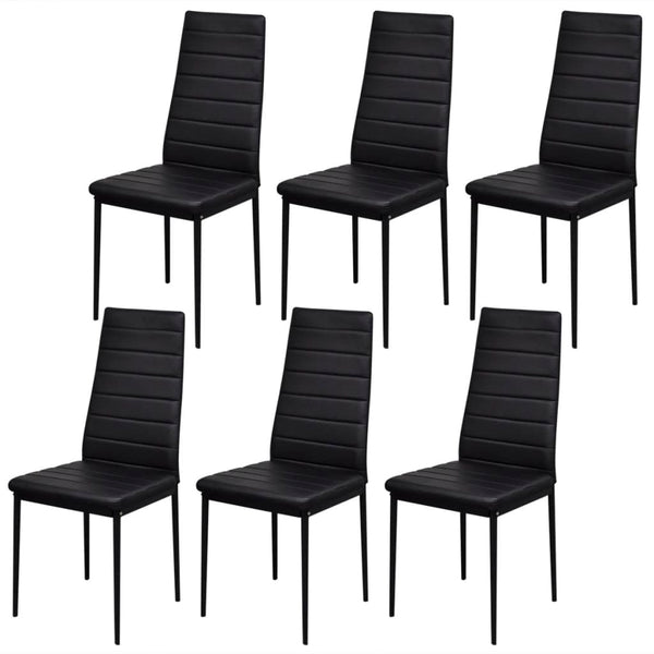 vidaXL 7-Piece Dining Set Black