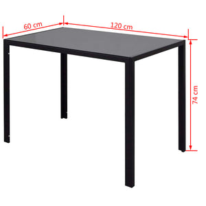 vidaXL 7-Piece Dining Set Black