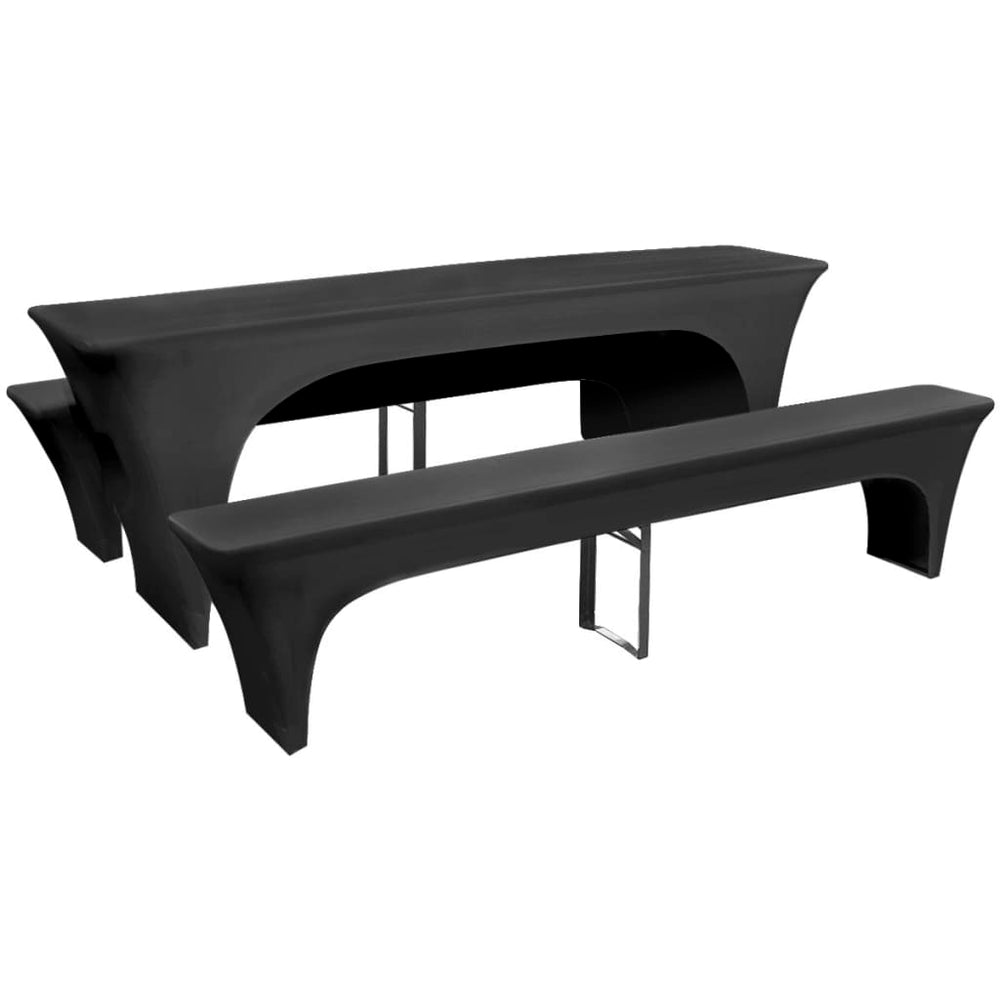 vidaXL Three-Piece Stretch Beer Table/Bench Cover Set Anthracite