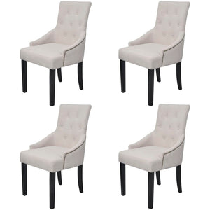 vidaXL Dining Chairs 4 pcs Cream Gray Fabric
