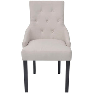 vidaXL Dining Chairs 4 pcs Cream Gray Fabric
