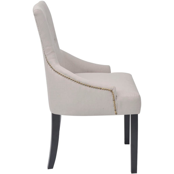 vidaXL Dining Chairs 4 pcs Cream Gray Fabric